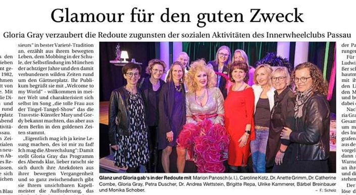 "Frauen. Leben. Stärken." - Ein Abend mit Gloria Gray - Redoute Veranstaltungssäle Passau - PNP 20.03.2023