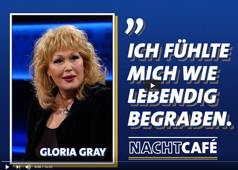 Gloria Gray als Talkgast im "Nachtcaf", SWR Fernsehen, 16.04.2021
