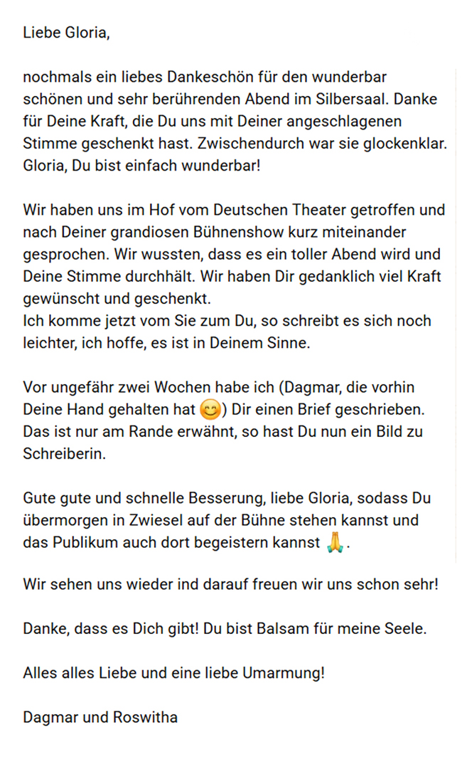 "GLORIA GRAY 6.0" - "Tour de Gray" - Zusatztermine nach ausverkaufter Premiere 2026 - Statements