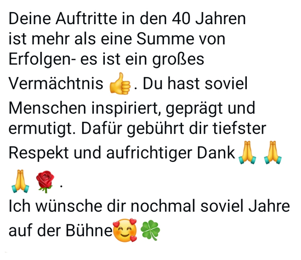 nochmal 40 Jahre zu Gloria Grays 60.sten Geburtstag