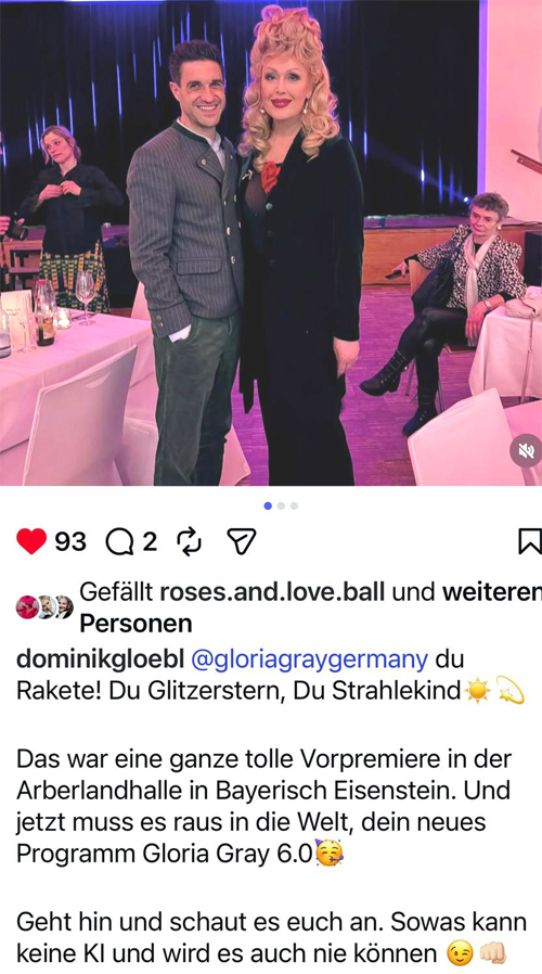 Vor-Premiere von "GLORIA GRAY 6.0" in der Arberlandhalle Eisenstein am 20.02.2026 - Presse und Statements