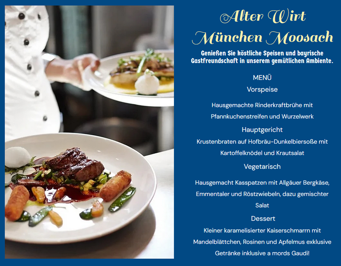 Dinnerevent - Alter Wirt Moosach, 22.03.2025