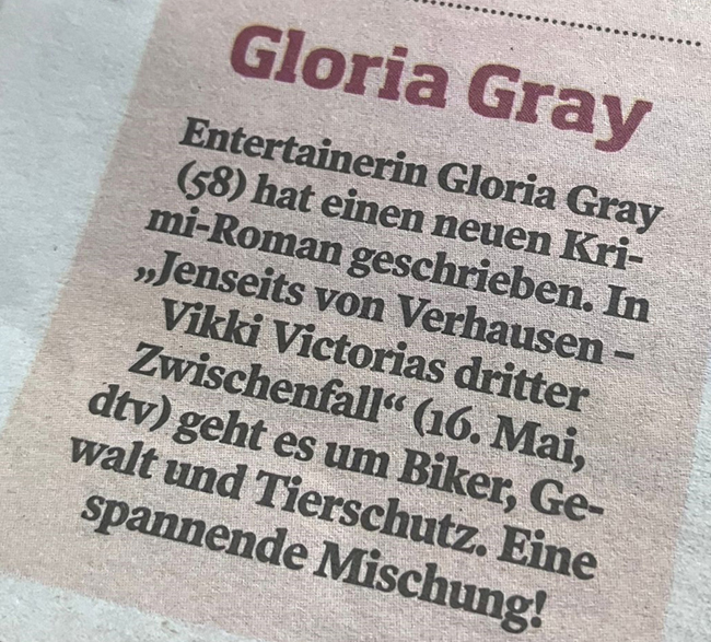 GLORIA GRAY - "Jenseits von Verhausen" Vikki Victorias dritter Zwischenfall  - BILD, 12.05.2024
