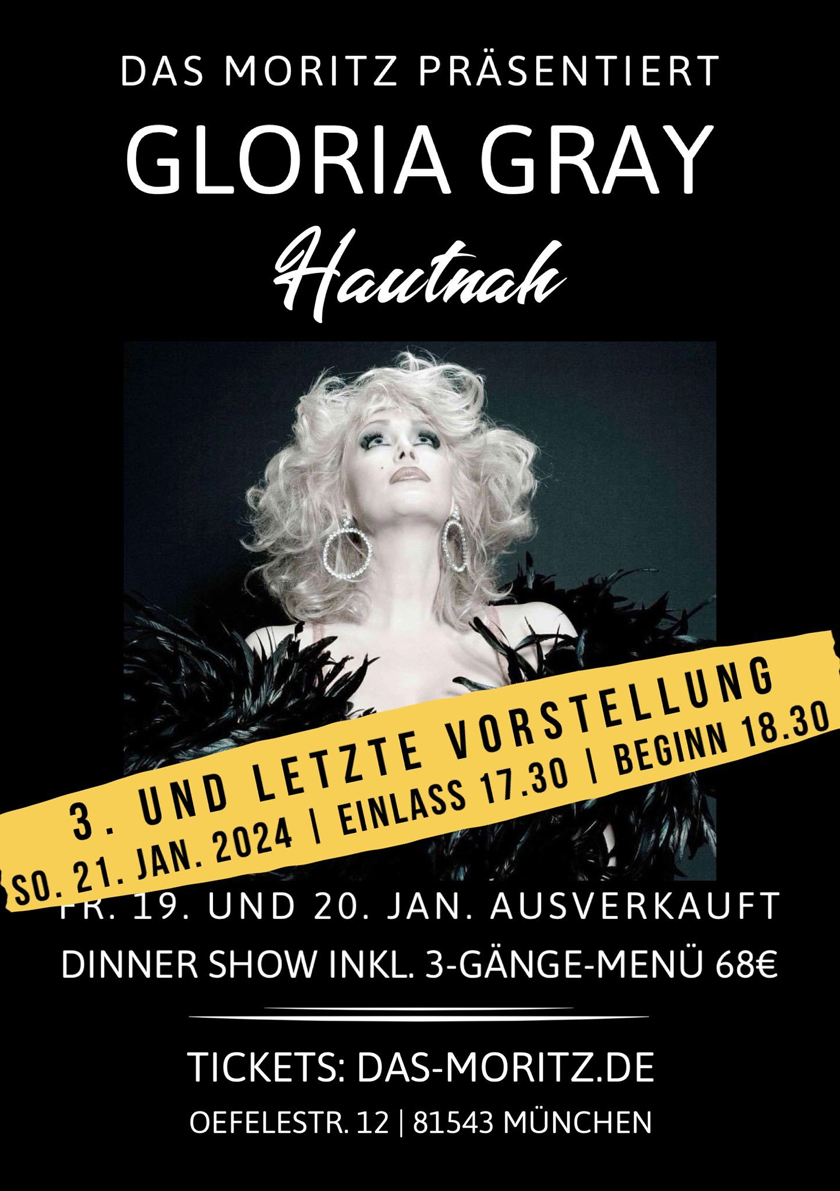 GLORIA GRAY "Hautnah" im Moritz am 19. und 20..01.2024