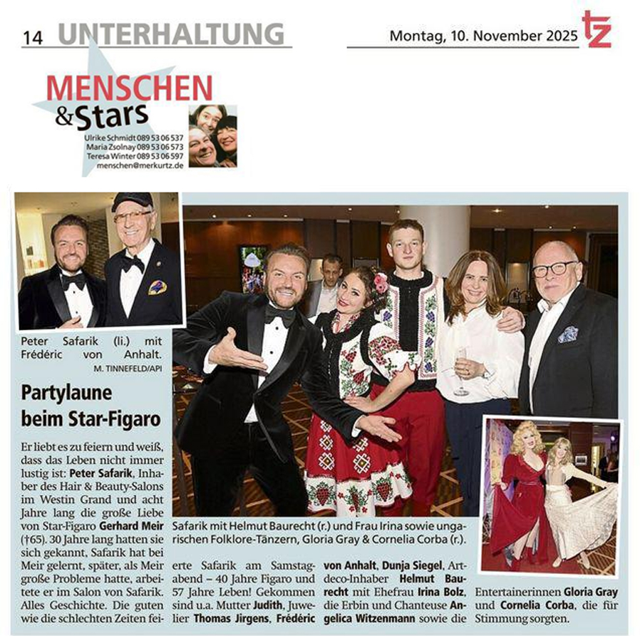 "Partylaune beim Star-Figaro Peter Safarik" tz M�nchen, 10.11.2025
